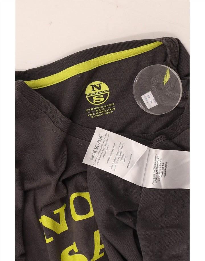 NORTH SAILS Herre Grafisk T-Shirt Top XL Grå Bomuld
