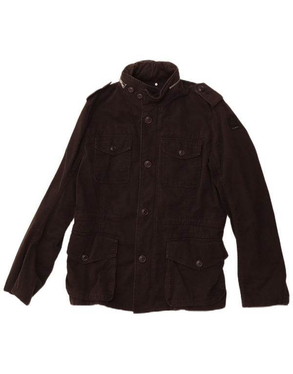 Diesel Herre Military Jacket UK 40 Large Black Cotton