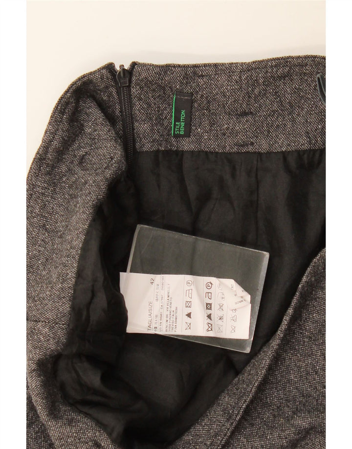 Benetton lige nederdel til kvinder IT 42 Medium W30 Grå uld