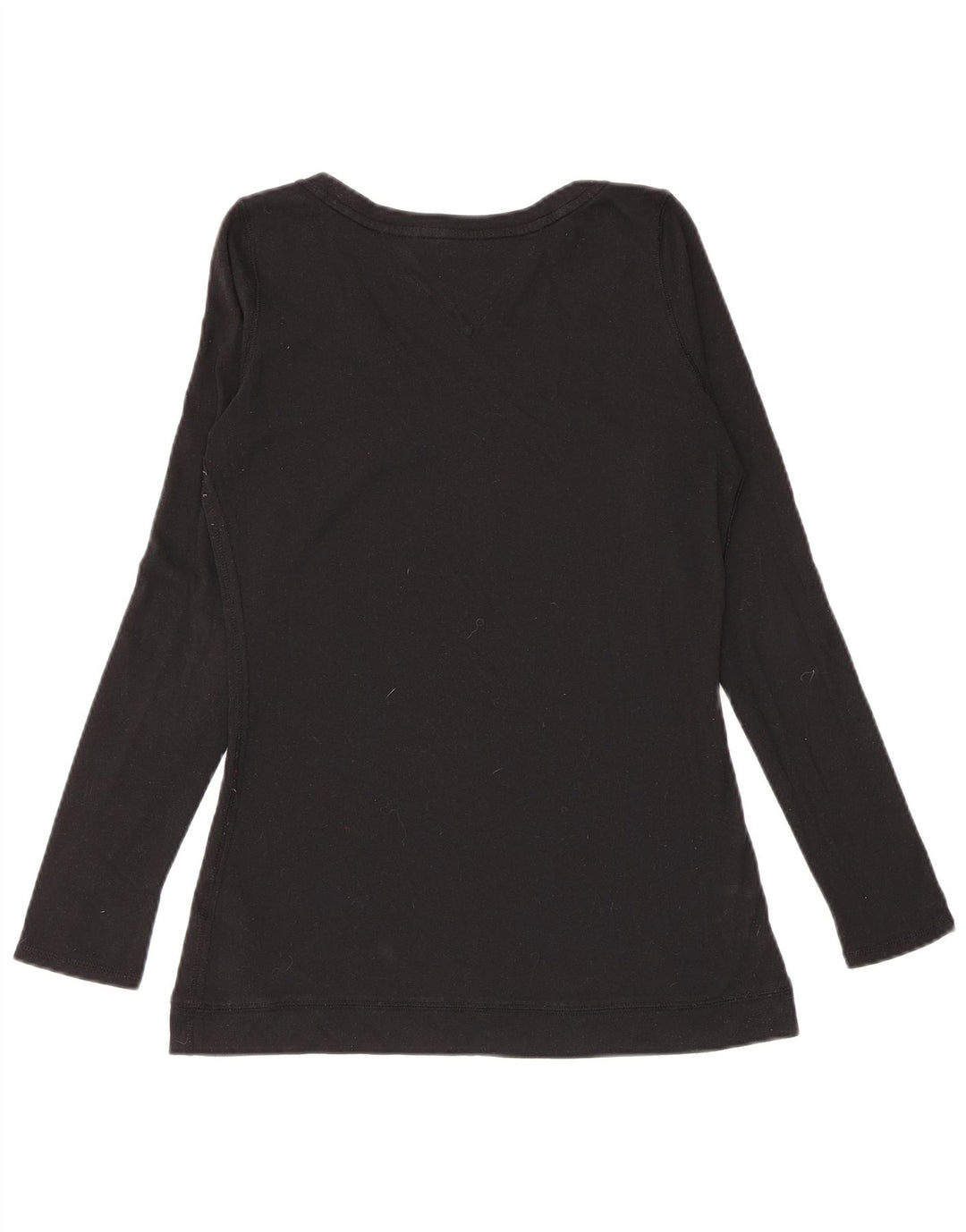 Tommy Hilfiger Dame Top Langærmet UK 12 Medium Sort Bomuld