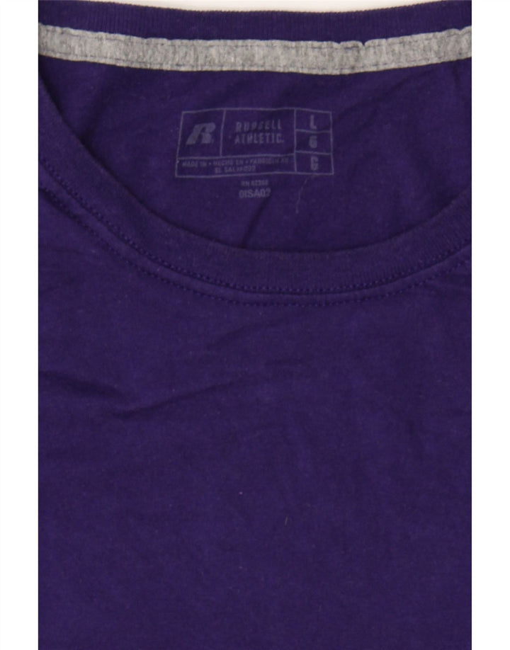 RUSSELL ATHLETIC Mens T-Shirt Top Large Purple Cotton Vintage Russell Athletic and Second-Hand Russell Athletic from Messina Hembry 