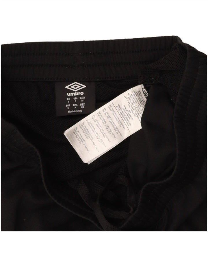 UMBRO Mens Sport Shorts Small  Black Colourblock Polyester