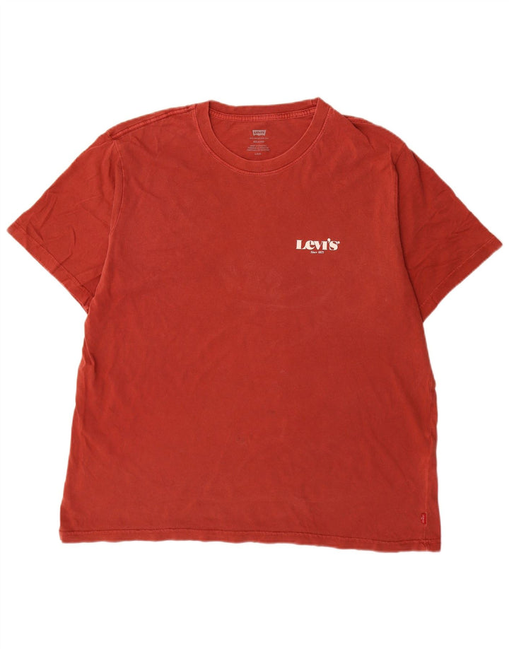 Levi's Herre afslappet T-shirt Top Stor rød bomuld