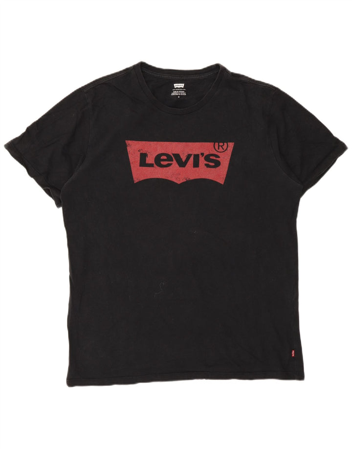 Levi's Herre grafisk T-shirt top mellem sort bomuld