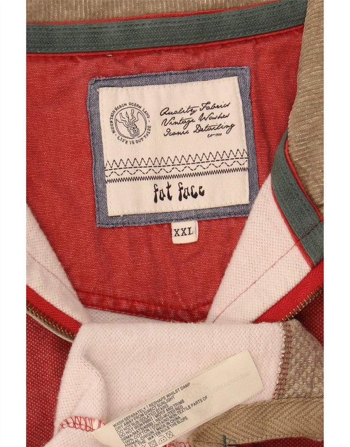 Fat Face Herre Zip Neck Sweatshirt Jumper 2XL Rød Bomuld