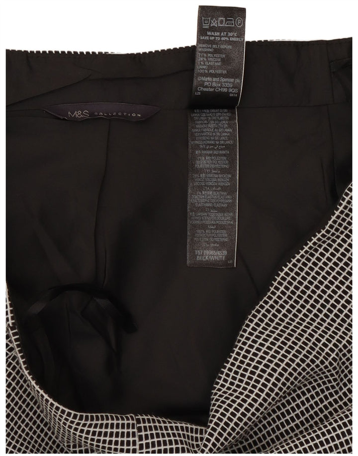 Marks & Spencer Pencil Nederdel til kvinder UK 12 Medium W30 sort ternet polyester