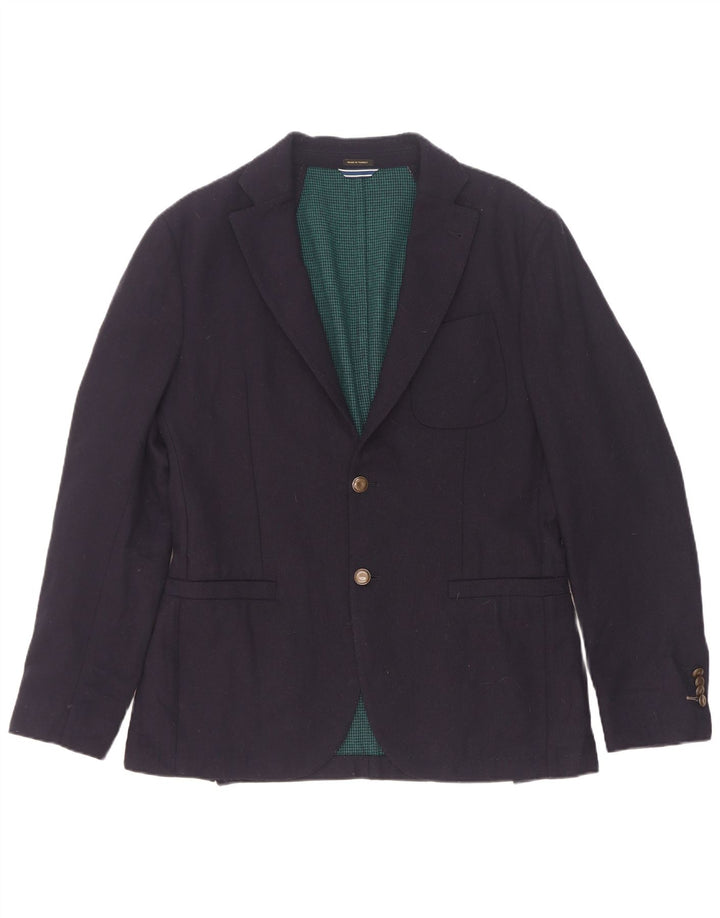 Massimo Dutti Herre 2-knaps blazerjakke EU 48 Mellem marineblå uld