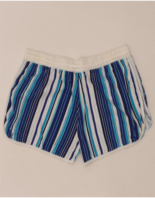 Kappa Dame grafiske sportsshorts UK 14 store blå stribet bomuld