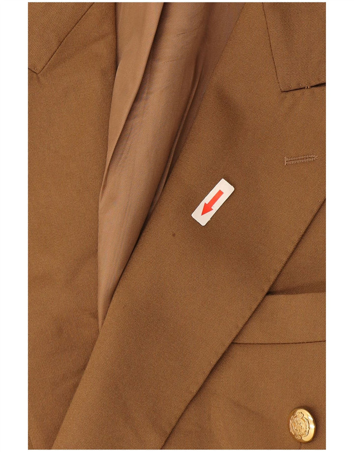 Marks & Spencer Herre Double Breasted Blazer Jacket UK 42 Stor Beige Uld