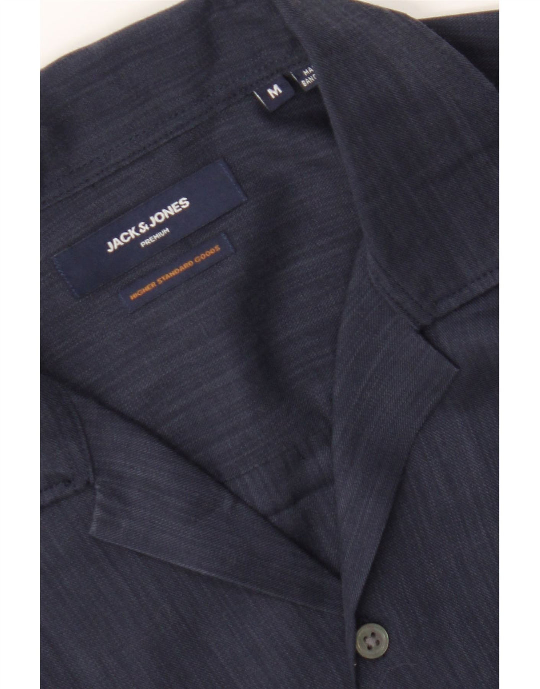JACK & JONES Mens Short Sleeve Shirt Medium Navy Blue Lyocell Vintage Jack & Jones and Second-Hand Jack & Jones from Messina Hembry 