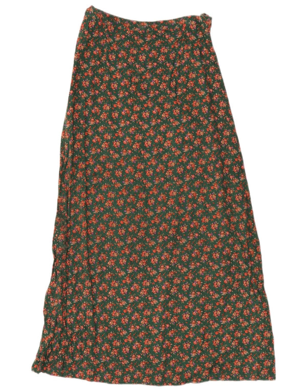 Vintage dame Maxi-nederdel W26 Small Green Floral