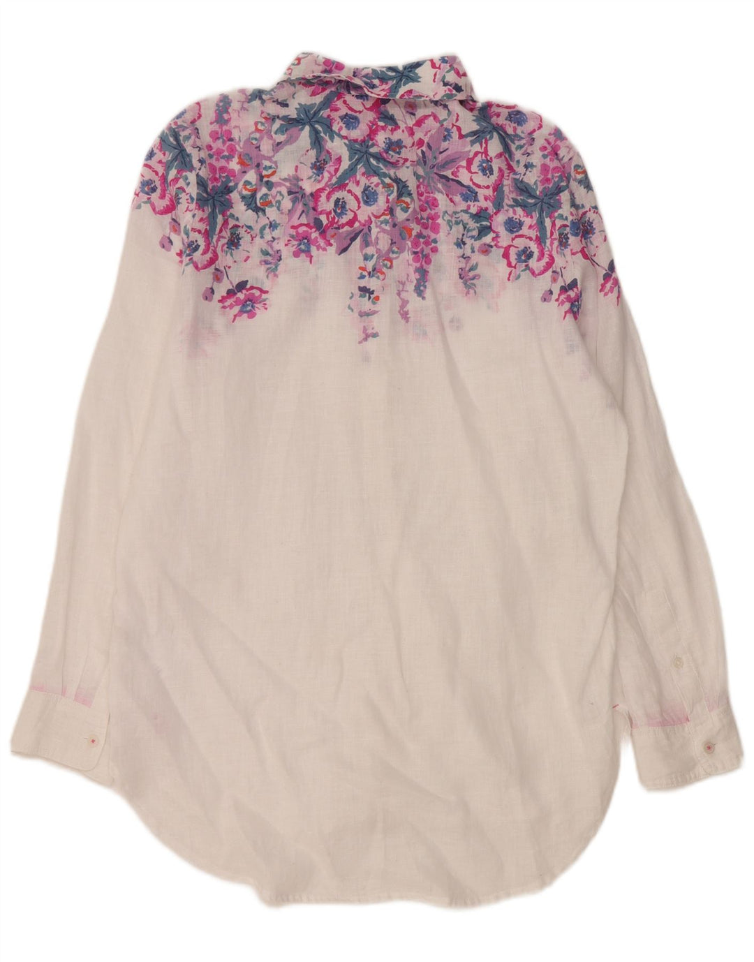 Joules Dame Oversized Shirt UK 8 Small White Floral Linen