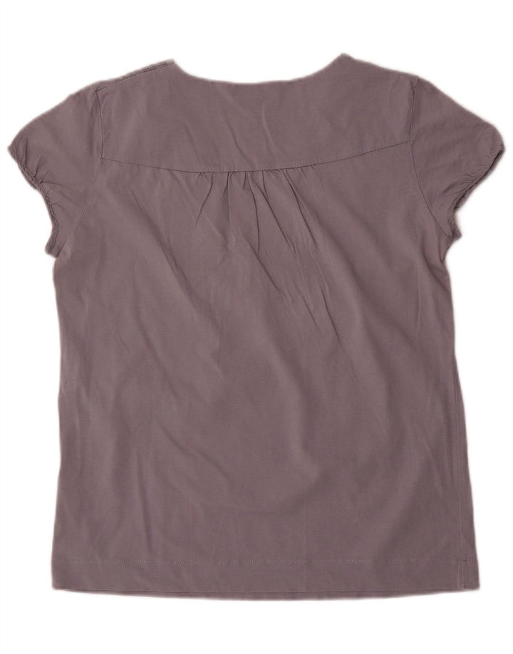 MASSIMO DUTTI Dame bluse Top UK 14 Stor Grå Bomuld