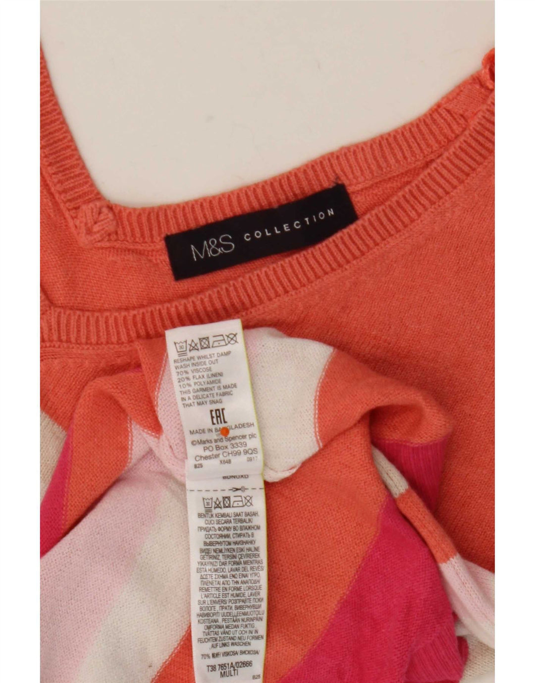 Marks & Spencer Dame V-hals sweater UK 12 Medium Flerfarvet