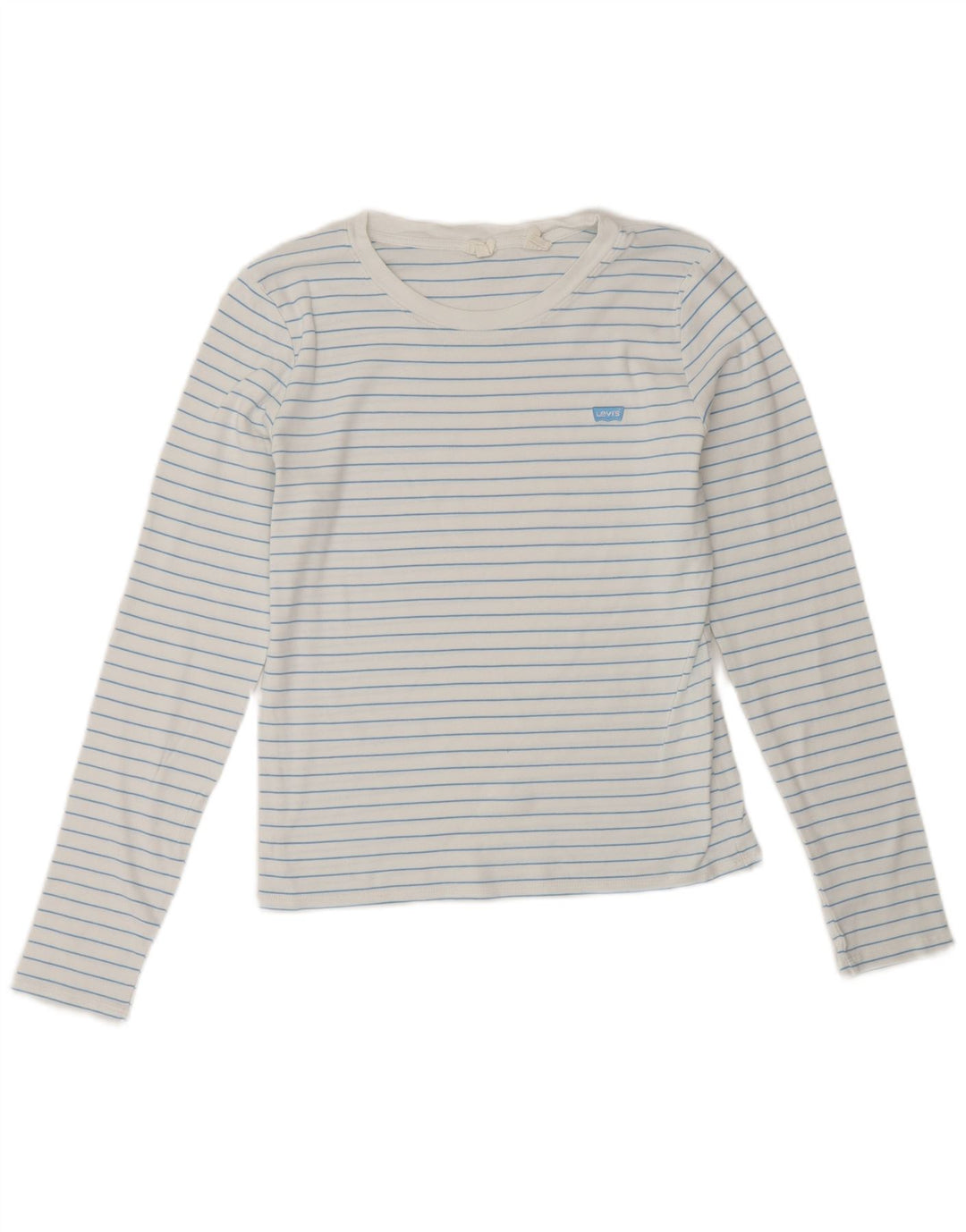 Levi's Dame Top Langærmet UK 12 Medium Hvid Stribet