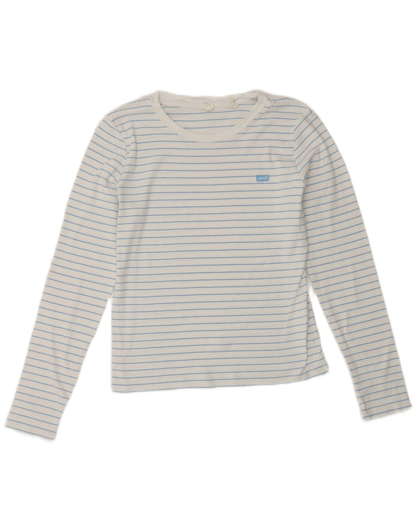 Levi's Dame Top Langærmet UK 12 Medium Hvid Stribet