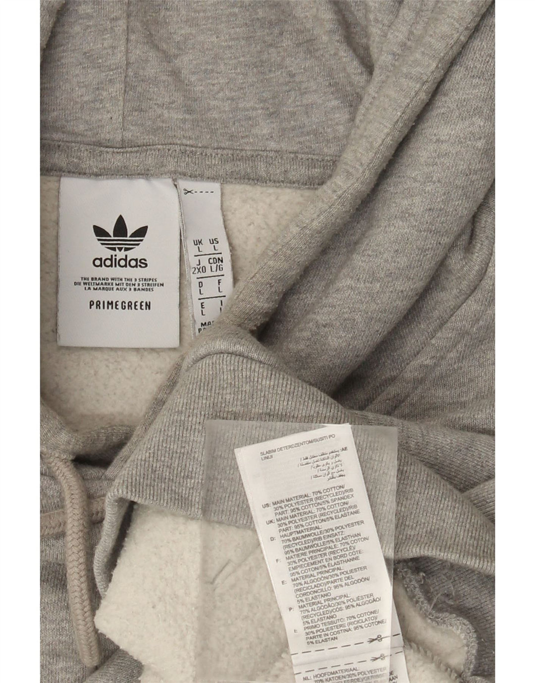 ADIDAS Hættetrøje til mænd, stor grå bomuld