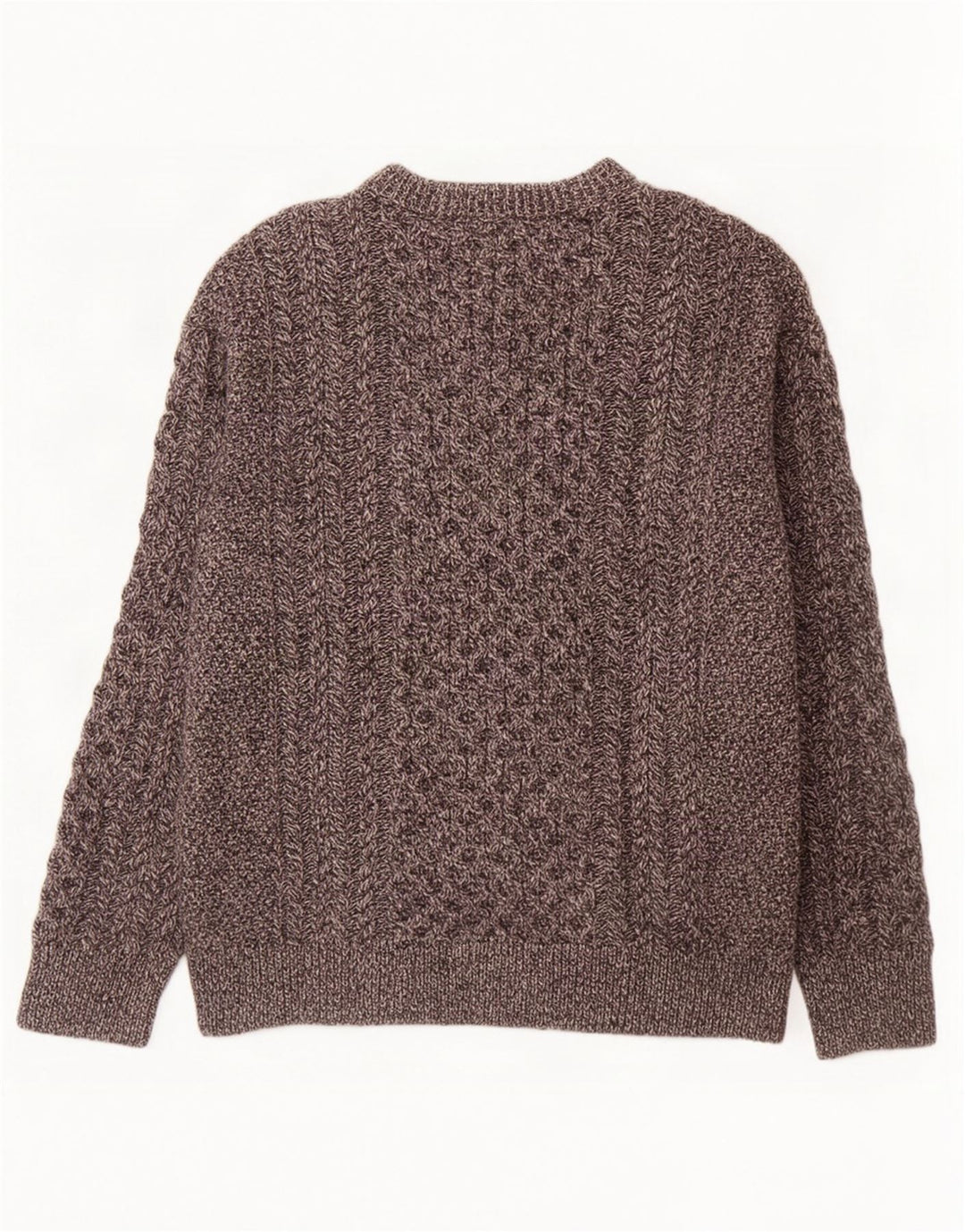 Original Aran CO. Herre sweater med rund hals XL Grå Merinould
