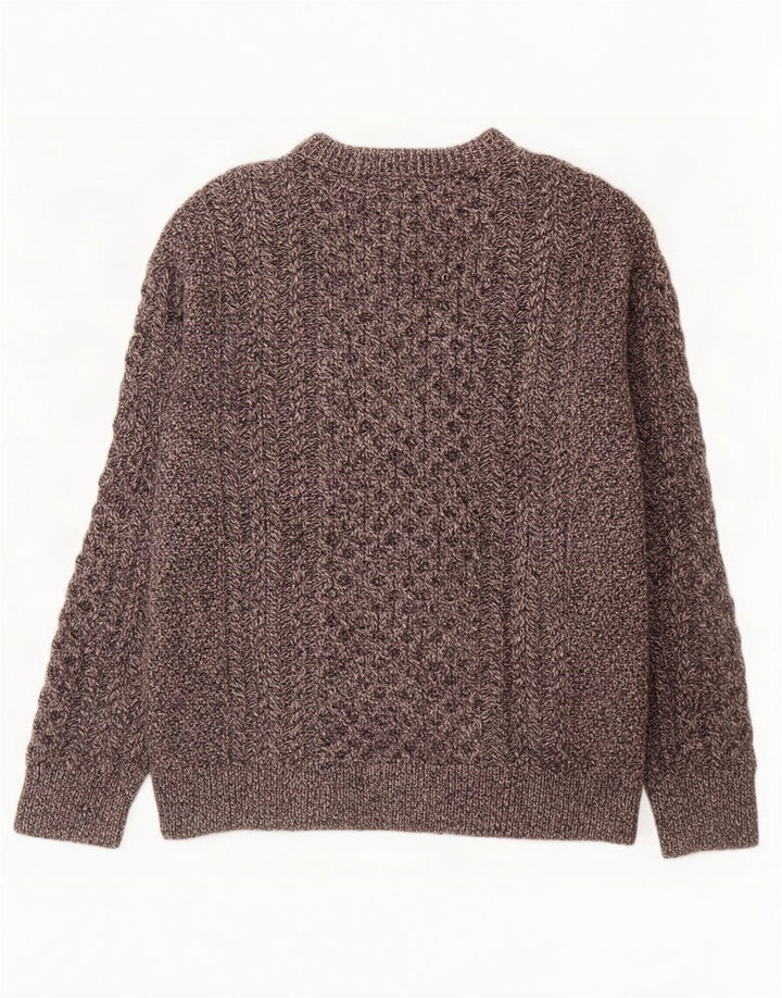 Original Aran CO. Herre sweater med rund hals XL Grå Merinould