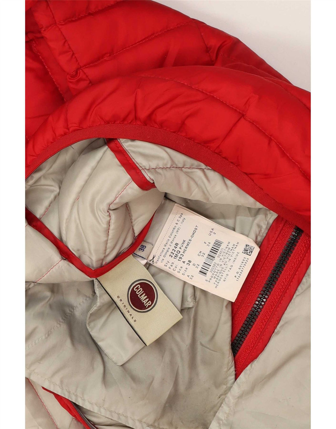 Colmar Dame Hætte Vatteret Jakke IT 38 2XS Rød Polyester