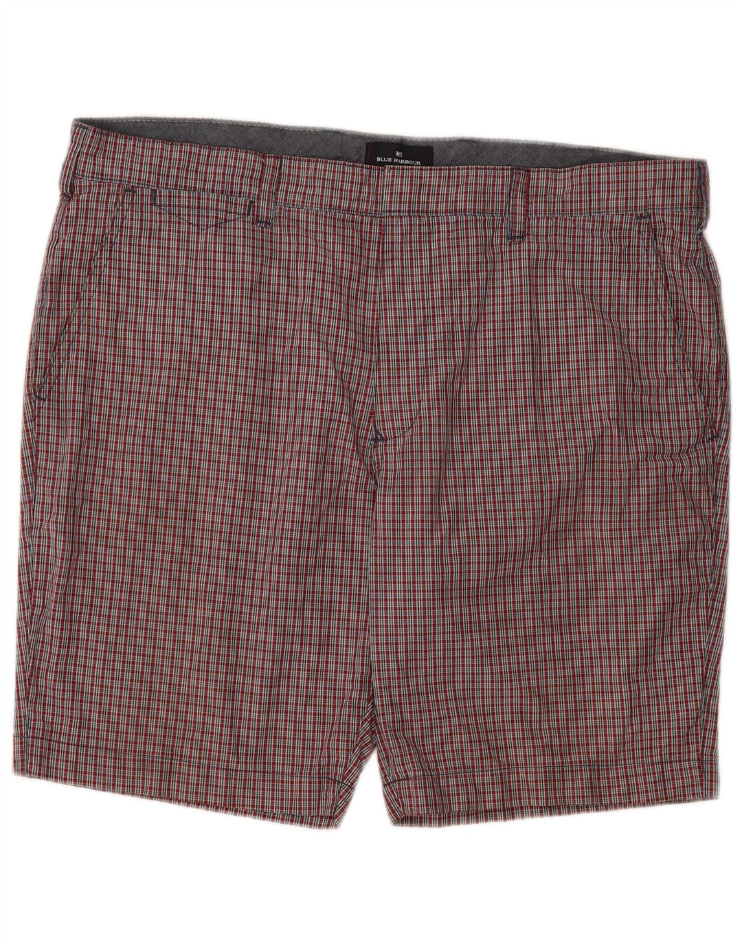 Marks & Spencer Herre Chino Shorts W38 XL Rød Gingham Bomuld