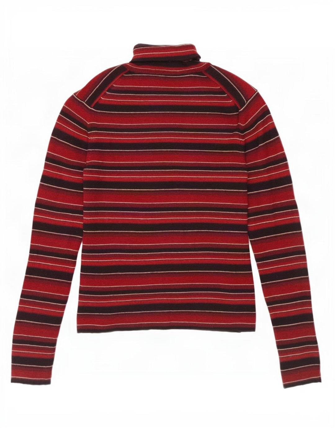 Brooks Brothers Dame Rullehals Sweater UK 12 Medium Rød Stribet
