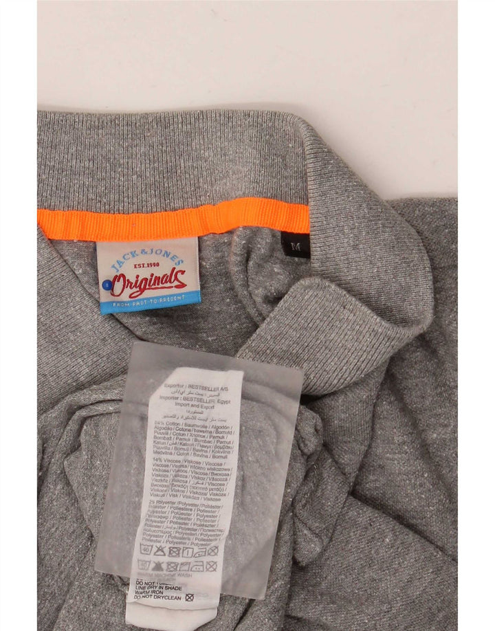 Jack & Jones Herre grafisk poloshirt mellemgrå flækket bomuld