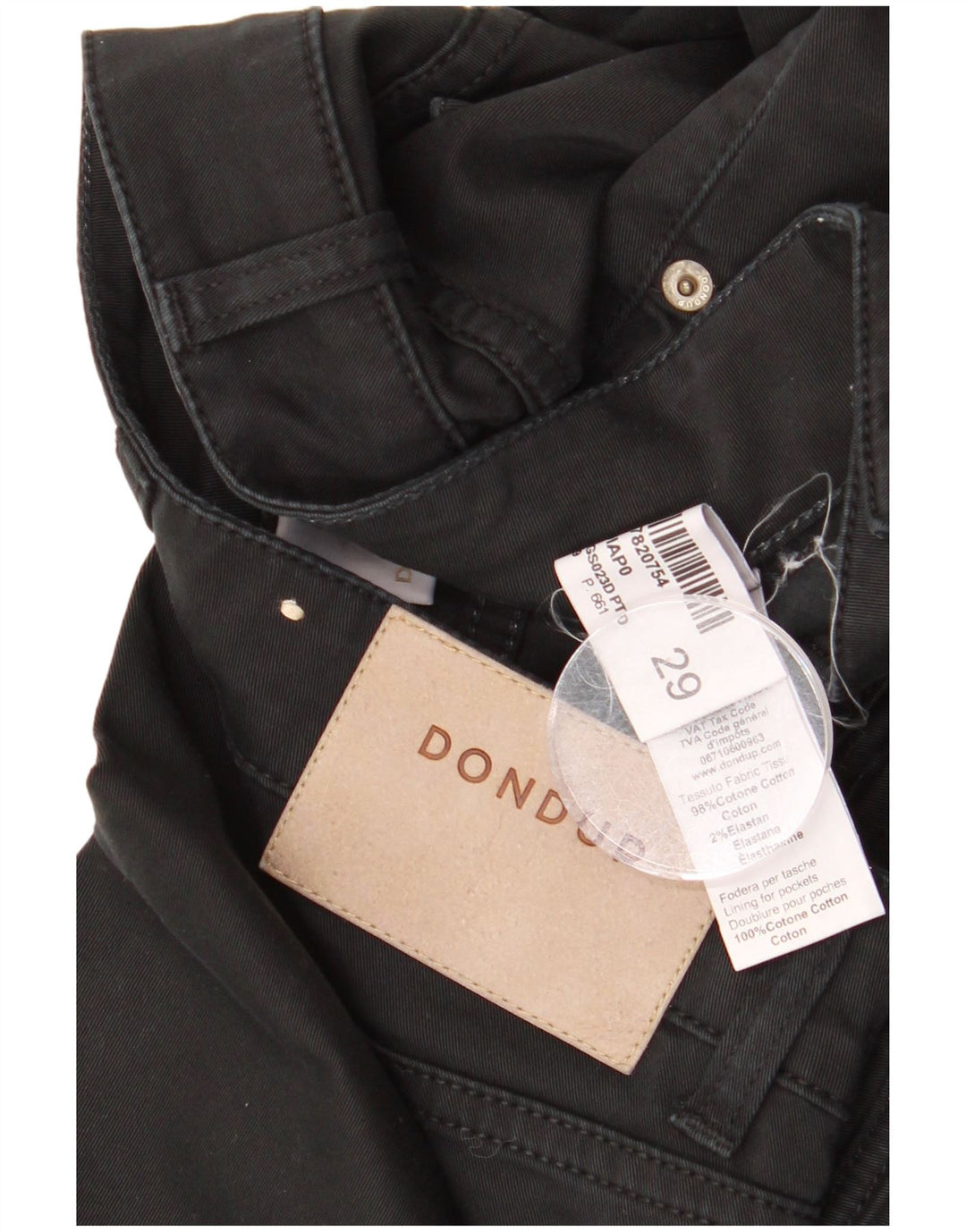 Dondup Dame Slim Jeans W29 L28 Sort Bomuld