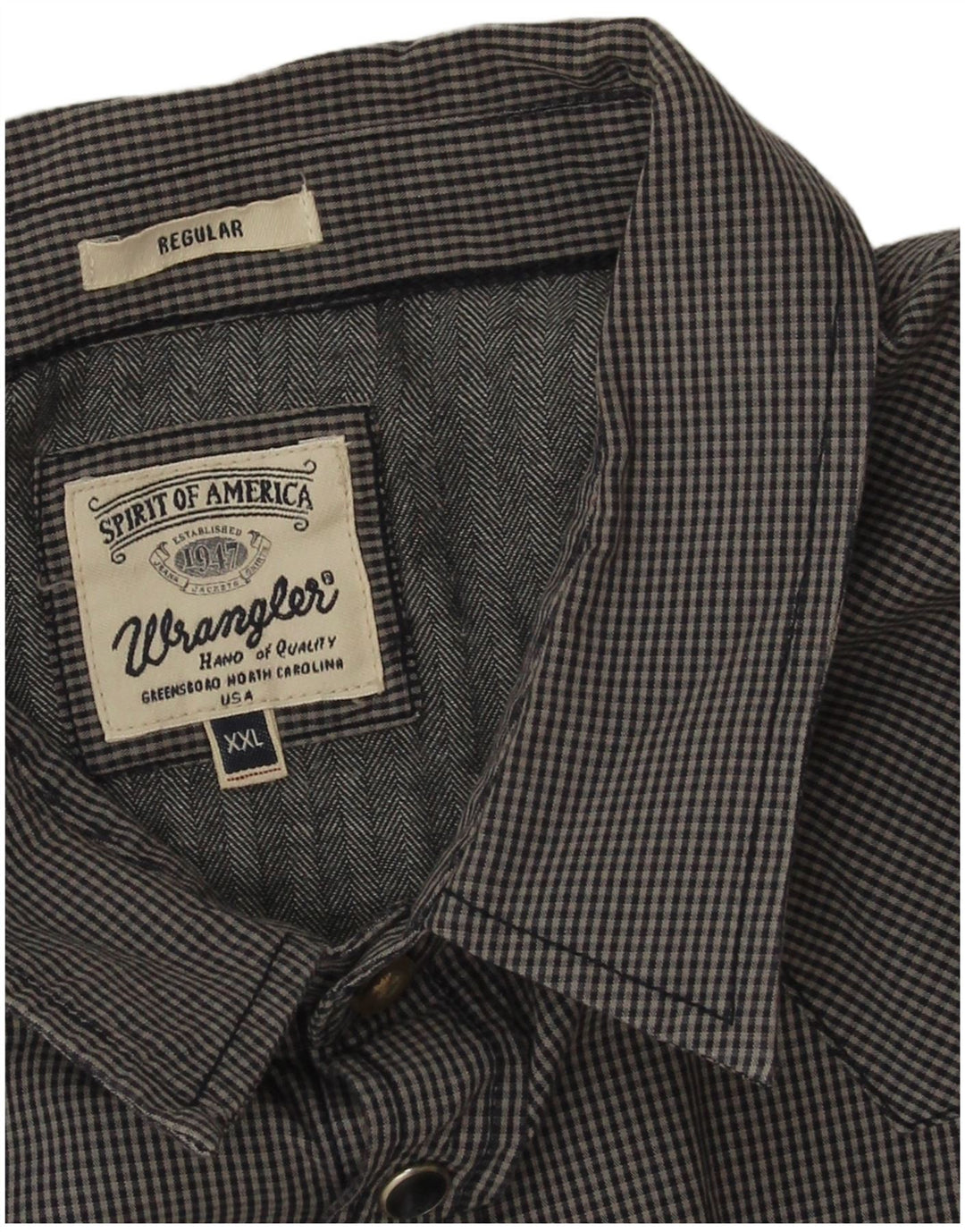 Wrangler Herre Western Regular Fit skjorte 2XL Navy Blue Gingham Cotton