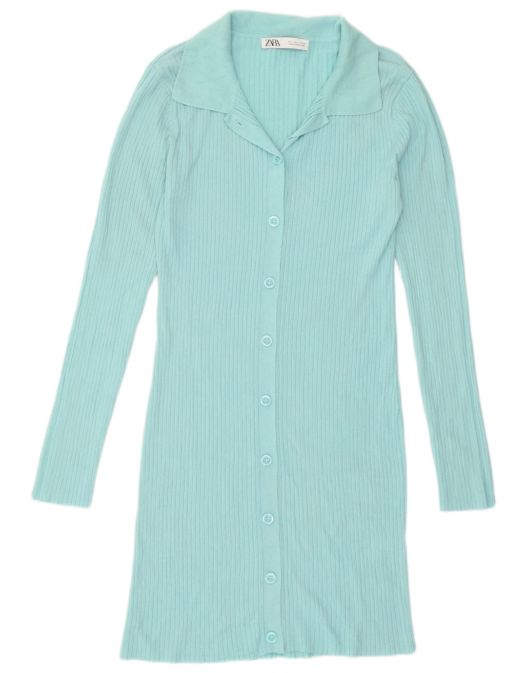 Zara Womens Longline Cardigan Sweater UK 14 Large Blue Viscose