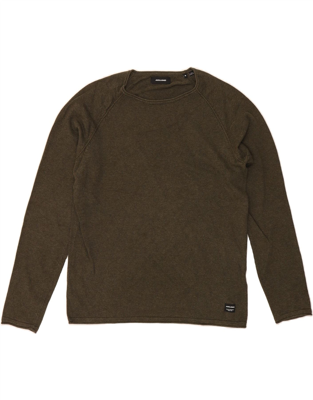 JACK & JONES Mens Crew Neck Jumper Sweater Medium Khaki Cotton Vintage Jack & Jones and Second-Hand Jack & Jones from Messina Hembry 