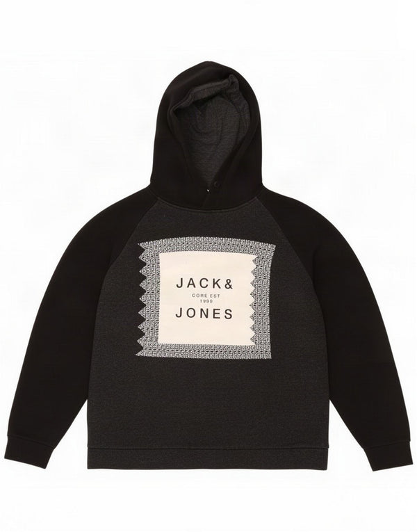 Jack & Jones Grafisk hættetrøje til mænd Small Grey Colourblock Cotton