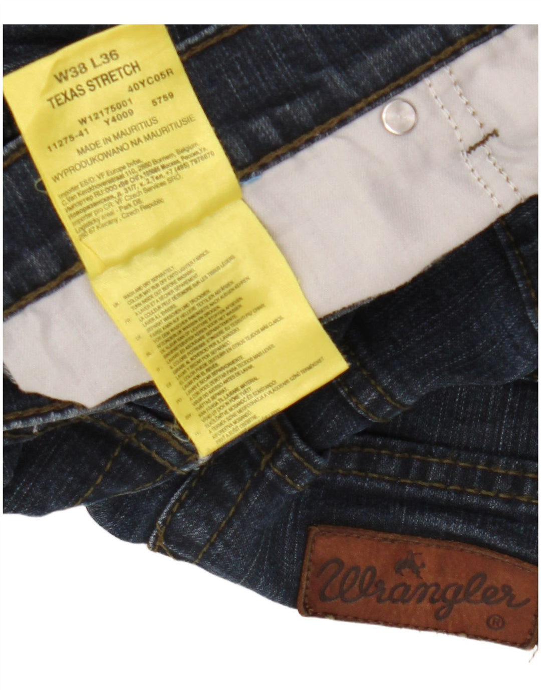 WRANGLER Herre Texas Stretch Straight Jeans W38 L30 Marineblå Bomuld