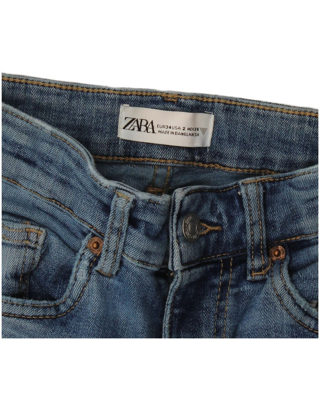 Zara Dame Flared Jeans EU 34 2XS W24 L31 Blå