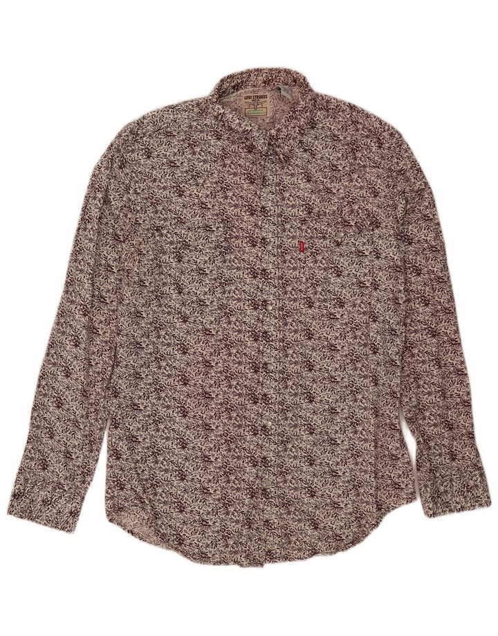 Levi's Herreskjorte Medium Burgundy Blomsterbomuld