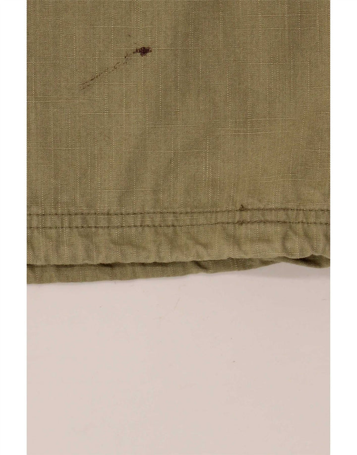 Weird Fish Herre Hooded Bomber Jacket UK 40 Large Khaki Cotton