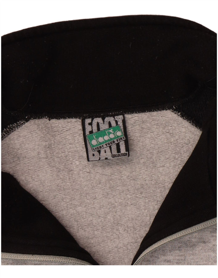 Diadora Herre lynlås-sweatshirt Jumper Stor grå Colourblock Bomuld