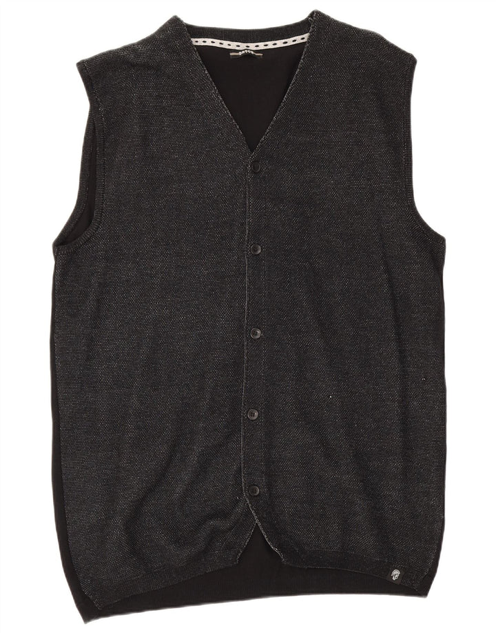 Datch Herre ærmeløs cardigan sweater 3XL sort viskose