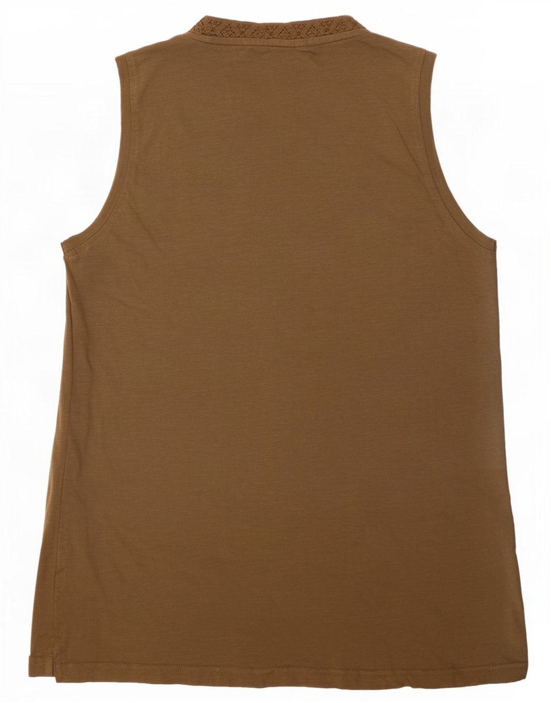 Weird Fish Damevest Top UK 14 Medium Khaki Bomuld