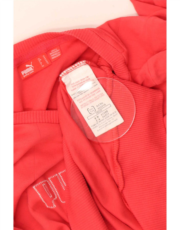 Puma Womens Graphic Sweatshirt Jumper UK 12 Medium Red Cotton