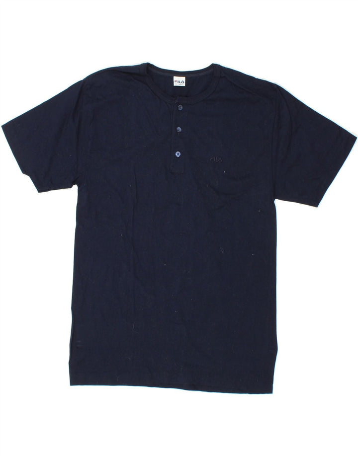 FILA Mens T-Shirt Top Small Navy Blue Vintage Fila and Second-Hand Fila from Messina Hembry 