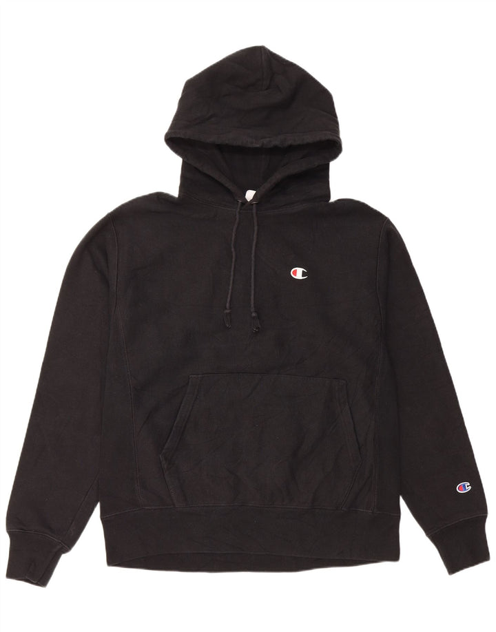 Champion Herre Reverse Weave Hoodie Jumper Medium Sort Bomuld
