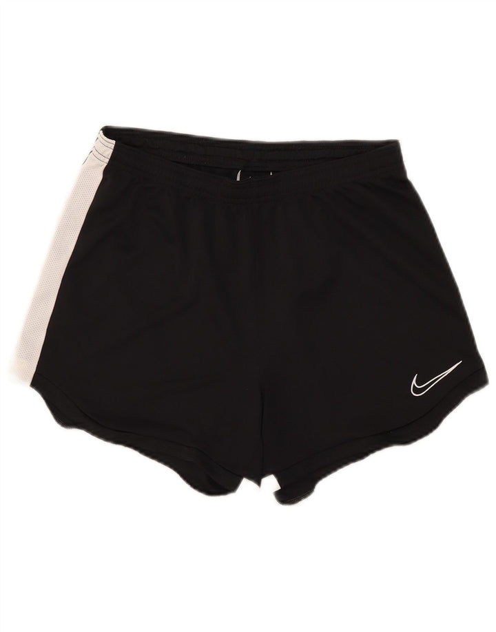 Nike Dame Dri Fit Sports Shorts UK 12 Medium Sort Colourblock Polyester