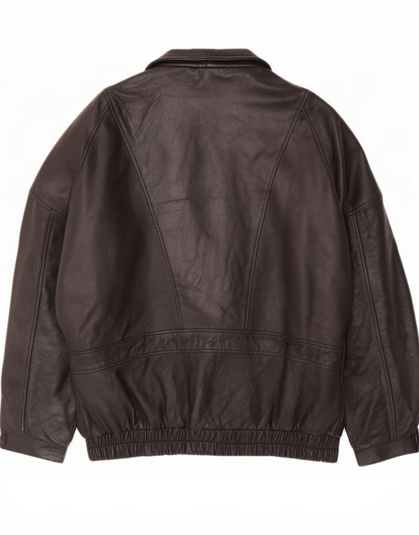 Vintage Herre Læderjakke EU 50 Large Sort