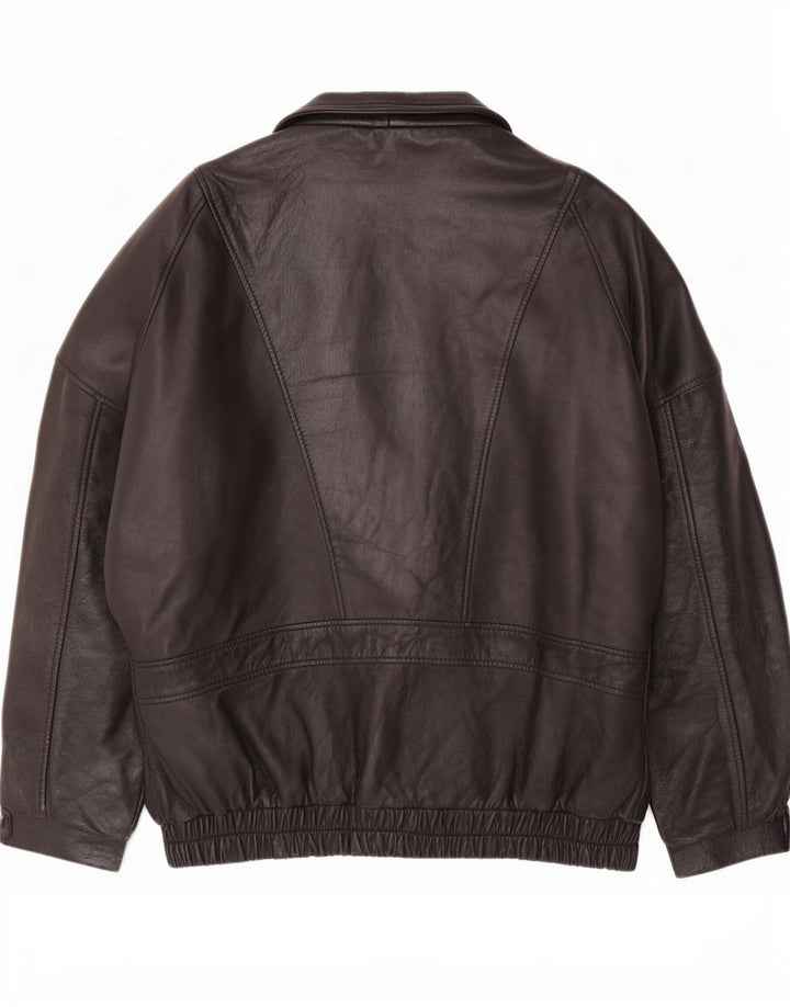 Vintage Herre Læderjakke EU 50 Large Sort