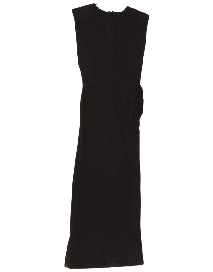 Zara Dame ærmeløs Maxikjole UK 12 Medium Black Viscose
