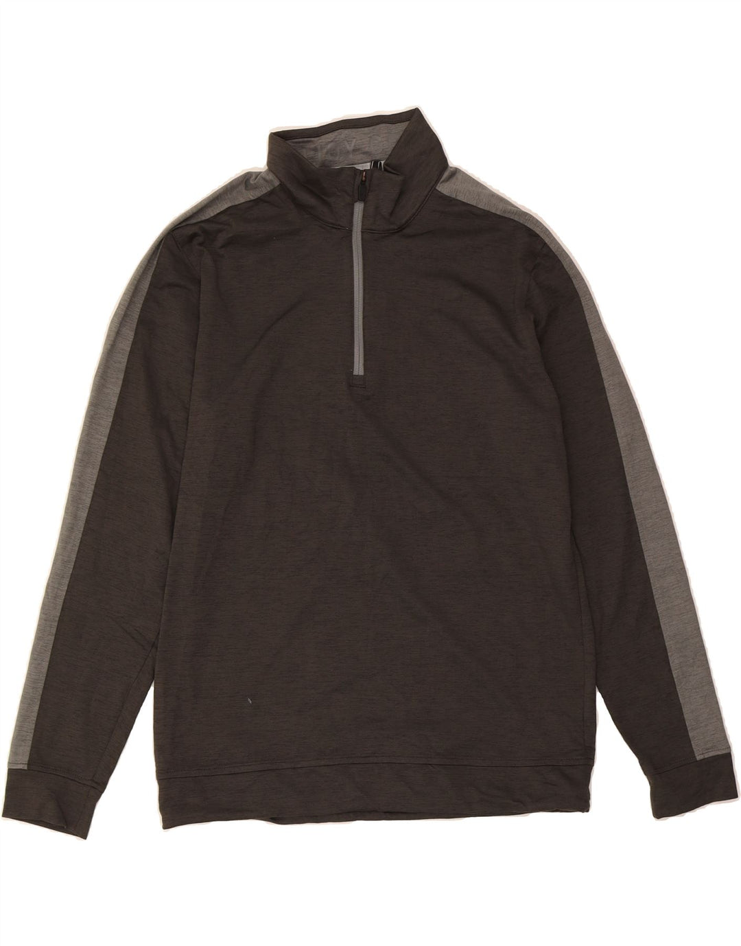 PUMA Mens Zip Neck Sweatshirt Jumper Medium Grey Colourblock Vintage Puma and Second-Hand Puma from Messina Hembry 