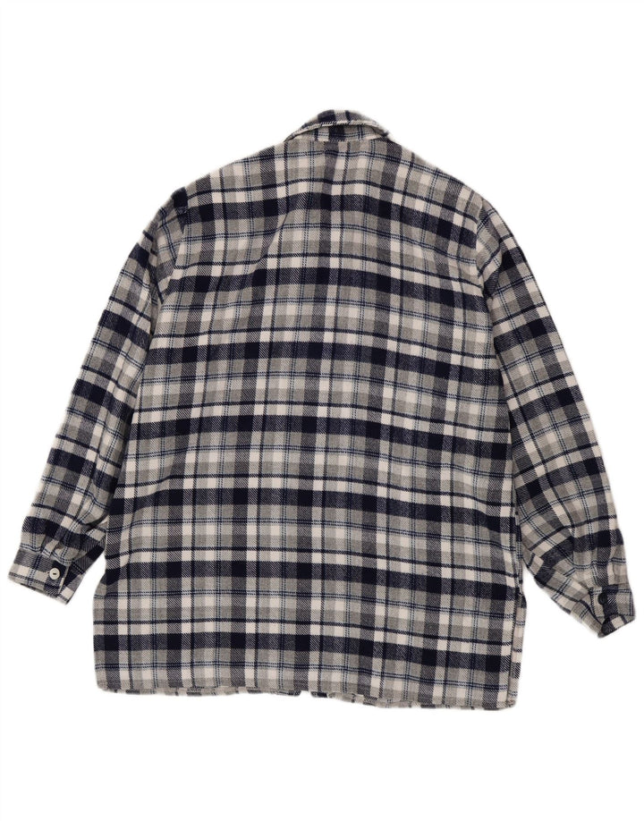 Fritzi Dame Relaxed Fit Flanell Shirt UK 14 Medium Navy Blue Check
