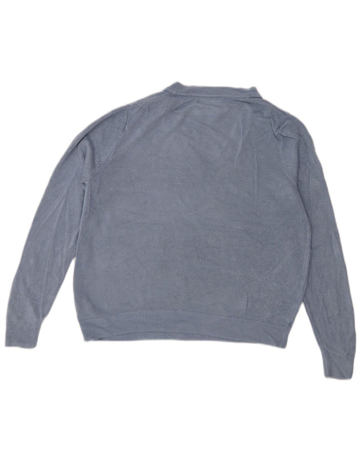 MARKS & SPENCER Dame Crop V-hals sweater UK 14 Medium Blue