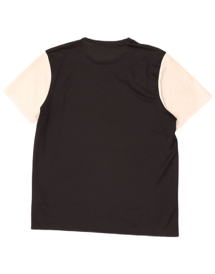 Adidas Herre Climalite T-Shirt Top Stor Sort Colourblock Polyester